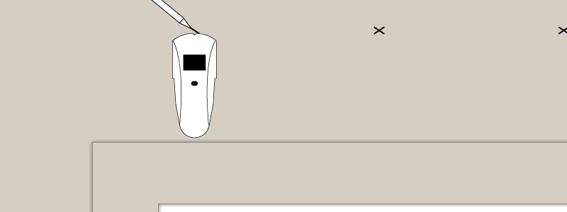 illustration of marking studs on wall in preparation of hanging door